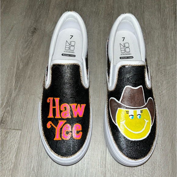 Hand painted Slip ons - Picture 1 of 3